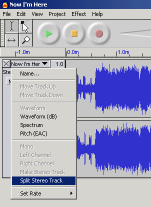 Audacity - Split Stereo Track option