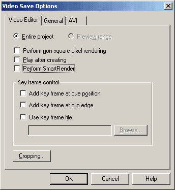 Video Editor Options