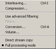 VDUBMod Audio Compression Options