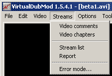 VDubMod Stream Menu